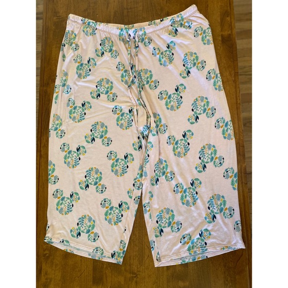 Disney Women's Pajama Set - Peach with Blue/Green Mickey Mouse Print - Picture 2 of 10
